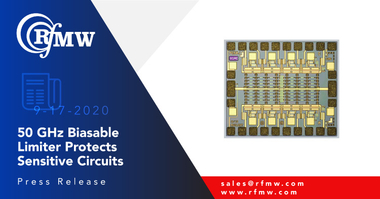 The Keysight HMMC-5644 diode limiter protects sensitive RF front ends from DC to 50 GHz with low distortion