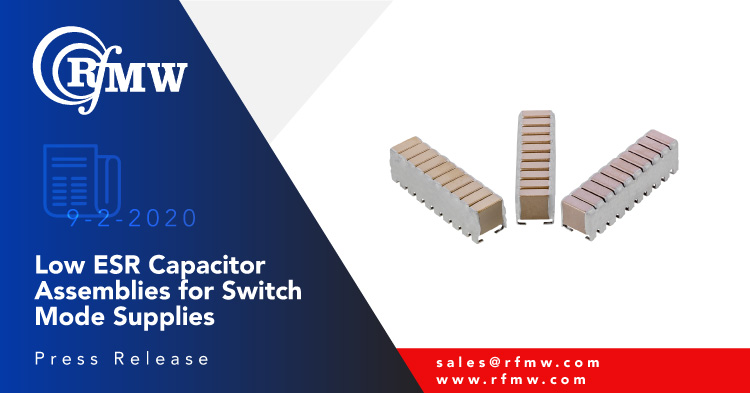 Knowles - Novacap SV Series capacitor assemblies with high capacitance-to-volume ratio, low ESR and low ESL 