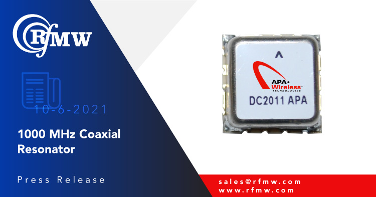 The APA Wireless R1000SMUB8CR Coaxial Resonator Oscillator delivers -131 dBc/Hz typical phase noise at 10 kHz offset at its operating frequency of 1000 MHz